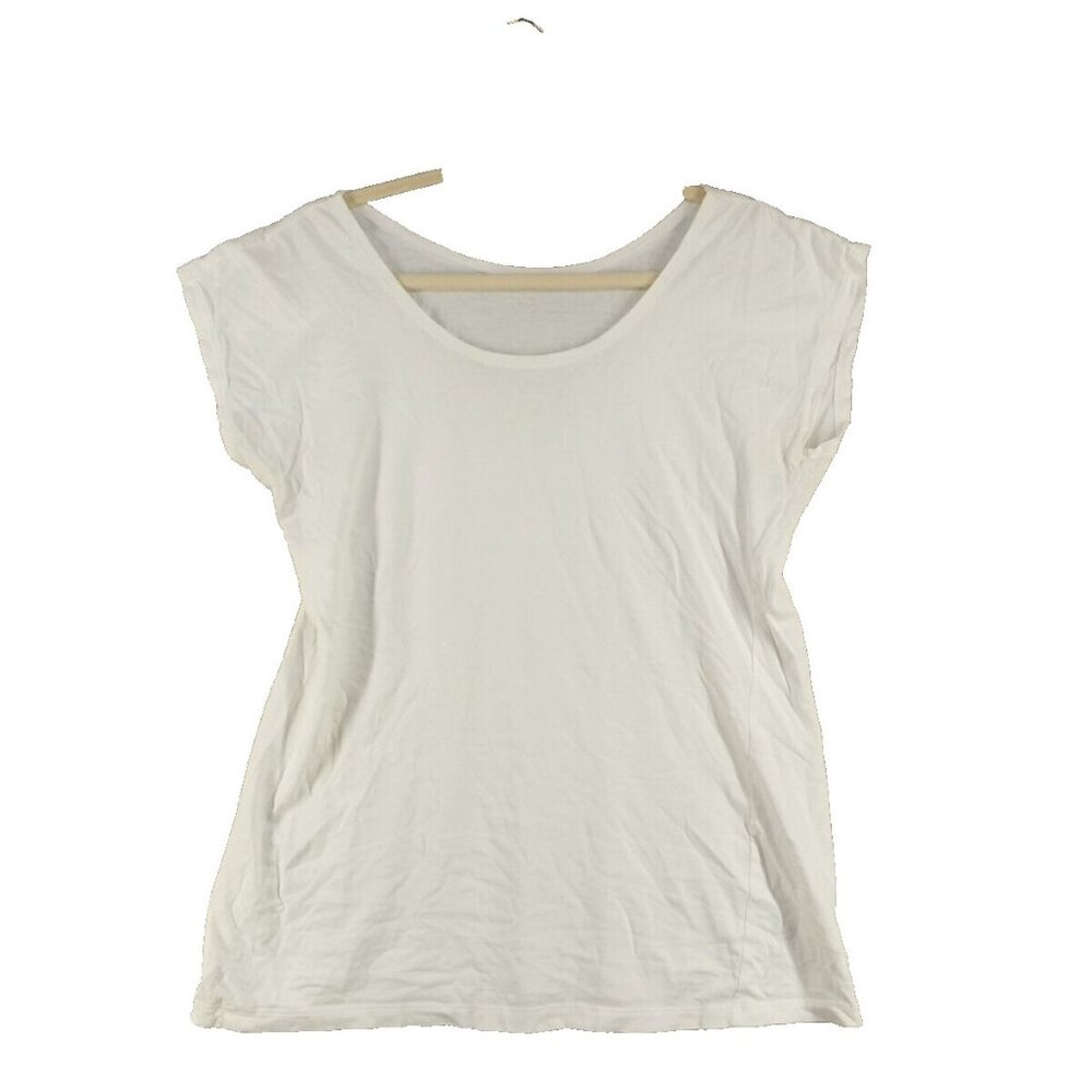 Basic White T-shirt Scoop Neck XL(16-18) Women Casual knit White 100% Cotton